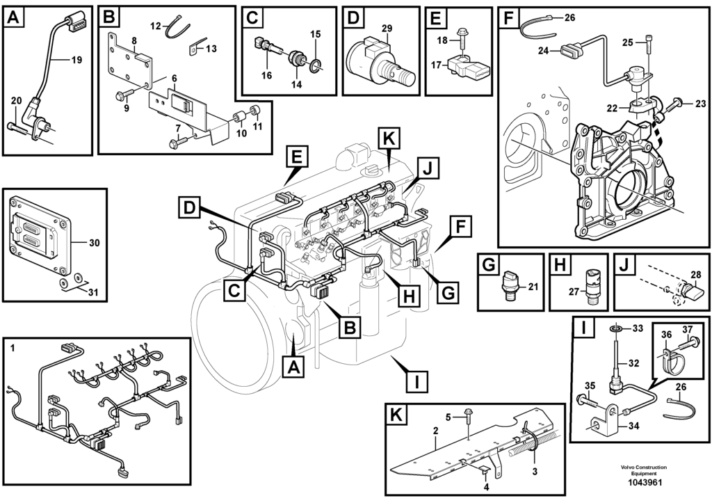 Cable harness engine VOE8287685 EW145B Prime