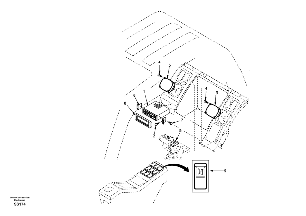 Cassette radio recorder with mounting