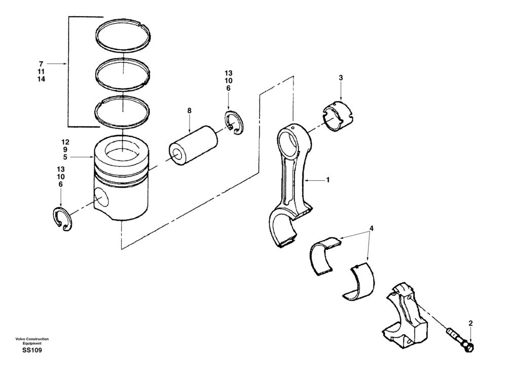 Connecting Rod Piston EW130 Volvo