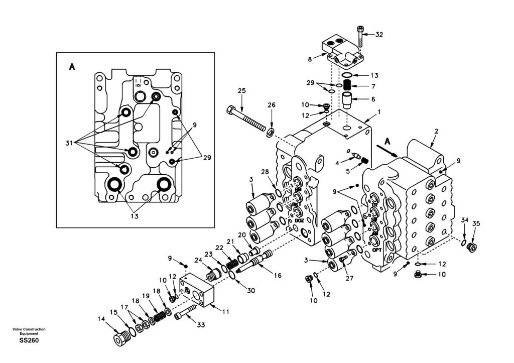 Control valve with fitting parts