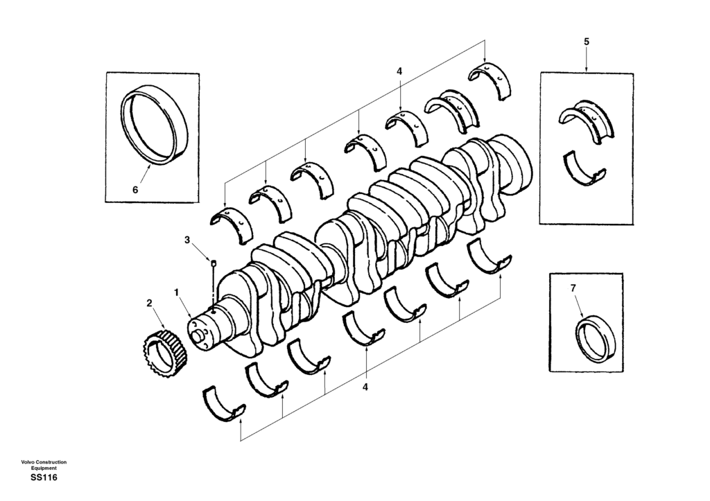 Crankshaft EW130 Volvo