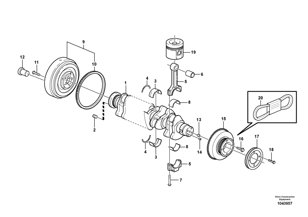 D6E Engine Crankshaft related parts