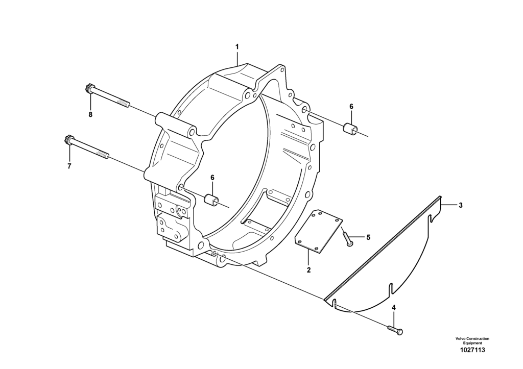 D6E Engine Flywheel housing