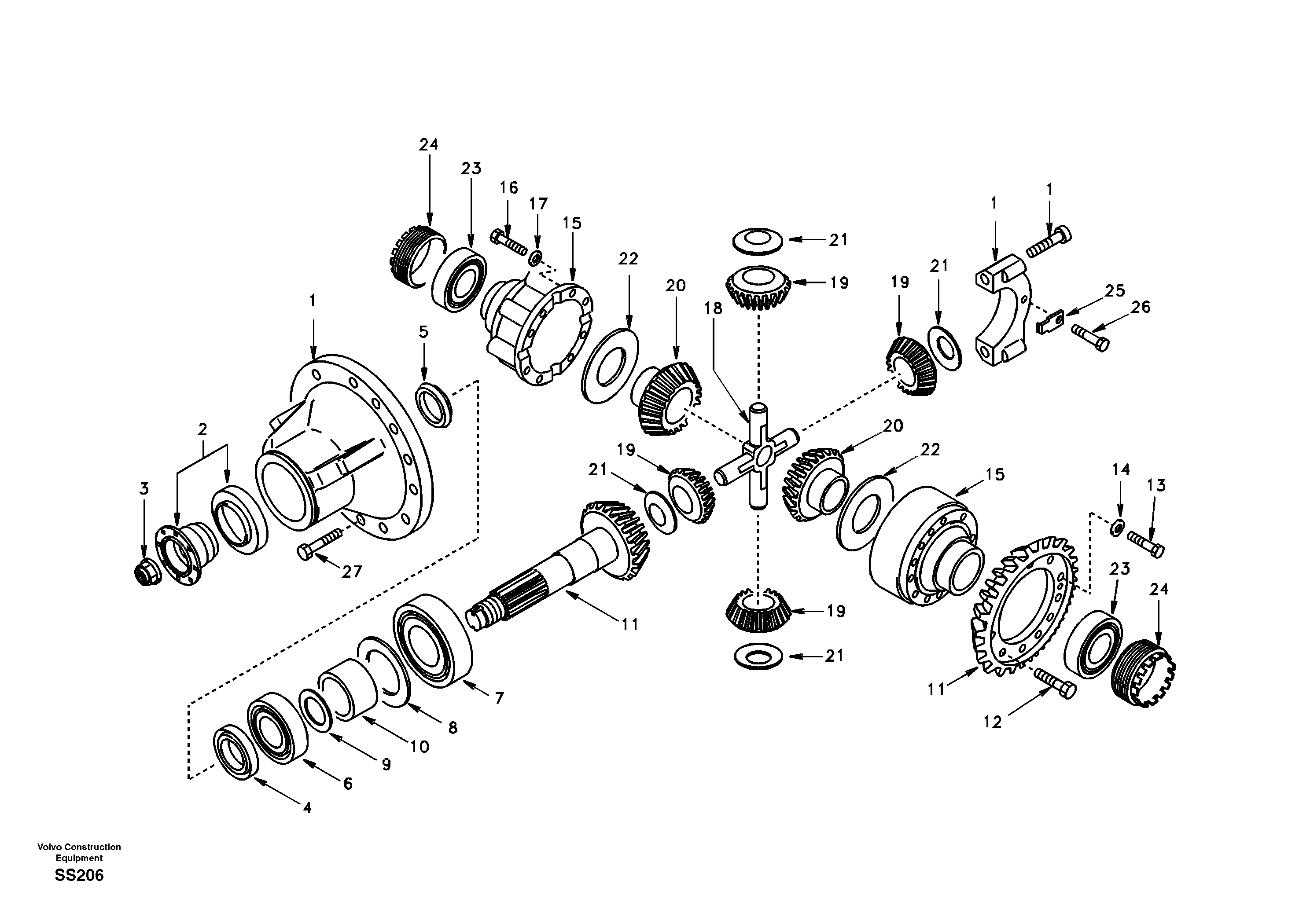 Differential rear axle EW130 Volvo