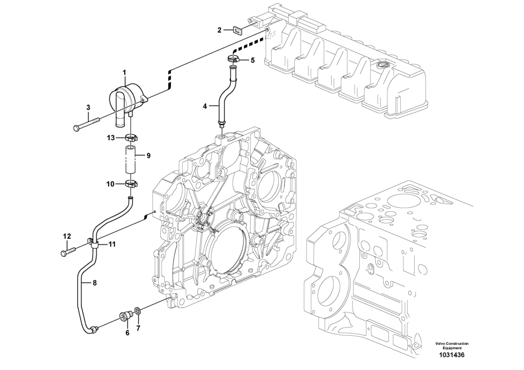 Engine Crankcase ventilation Volvo EW145B Prime