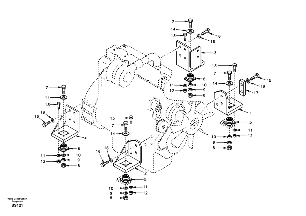 Engine Mount 6BT EW130 Volvo