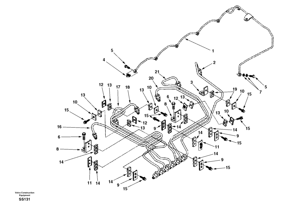 Fuel Pipes Injector EW130 Volvo