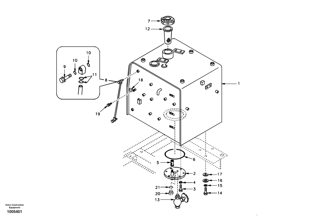 Fuel Tank with Fitting Parts 6BT