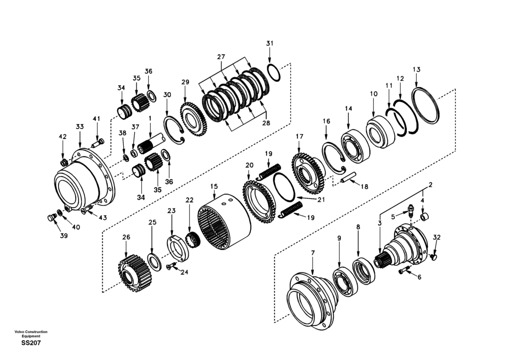 Hub reduction rear axle EW130 Volvo