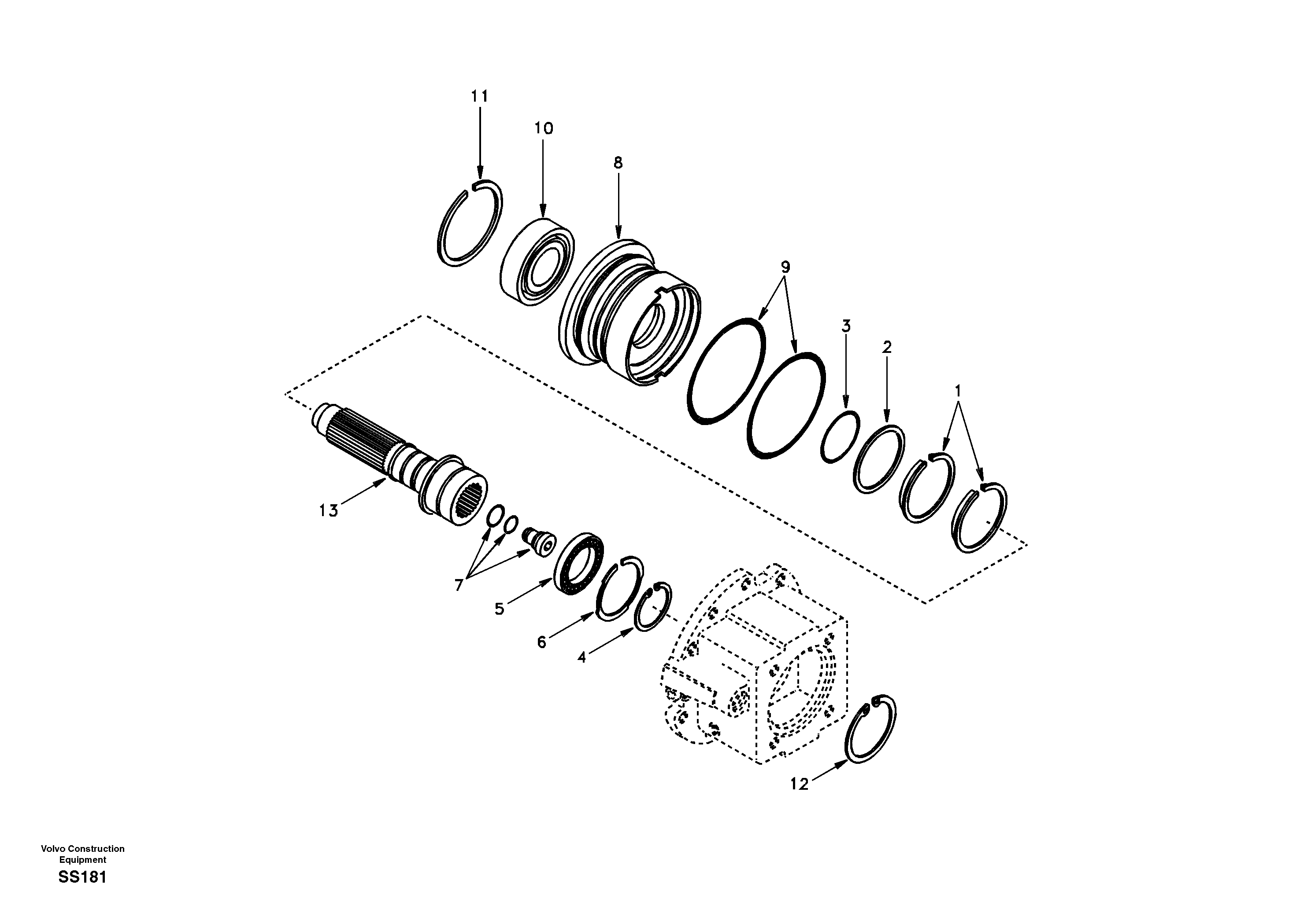 Input shaft EW130 Volvo