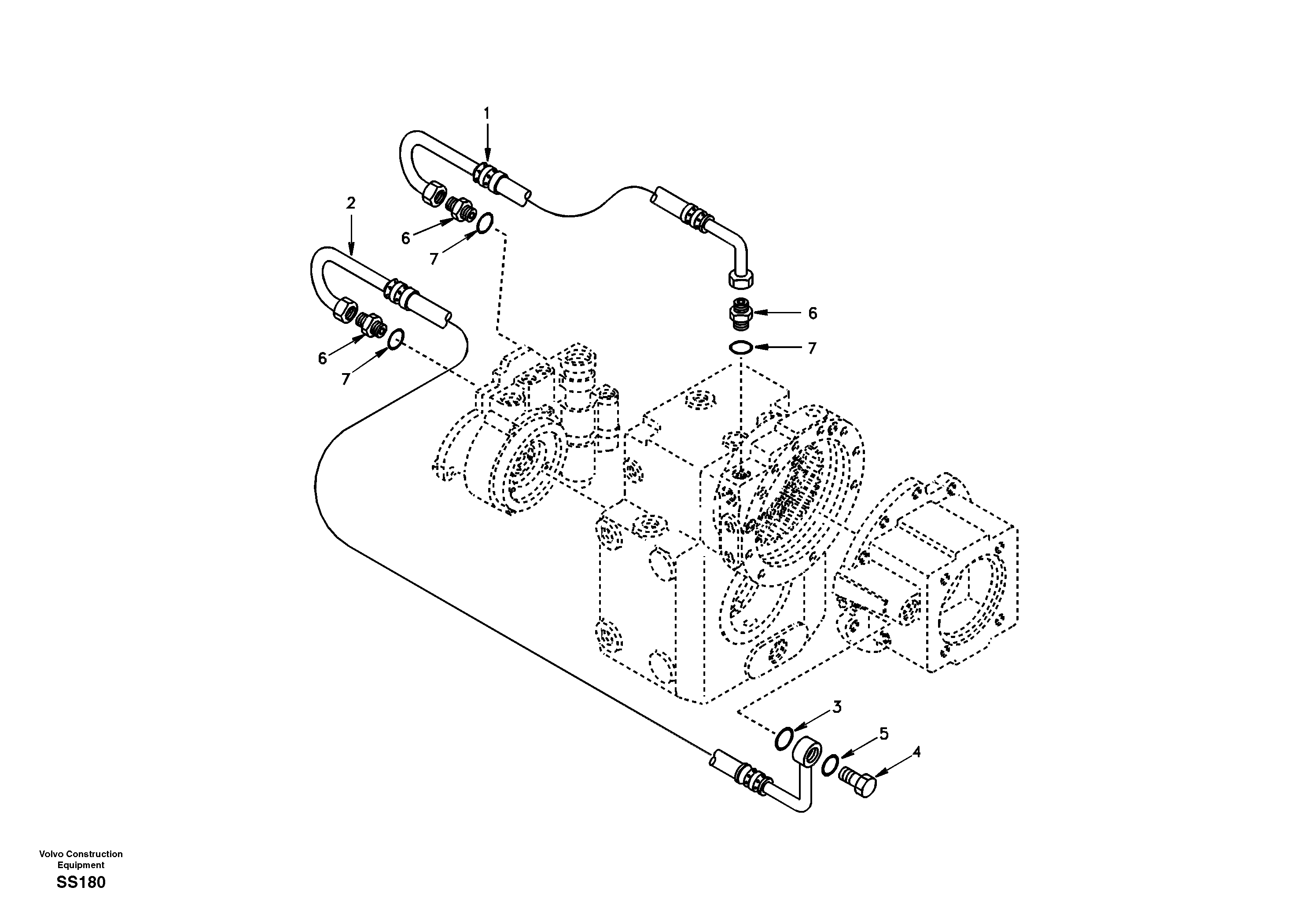 Oil pipe EW130 Volvo