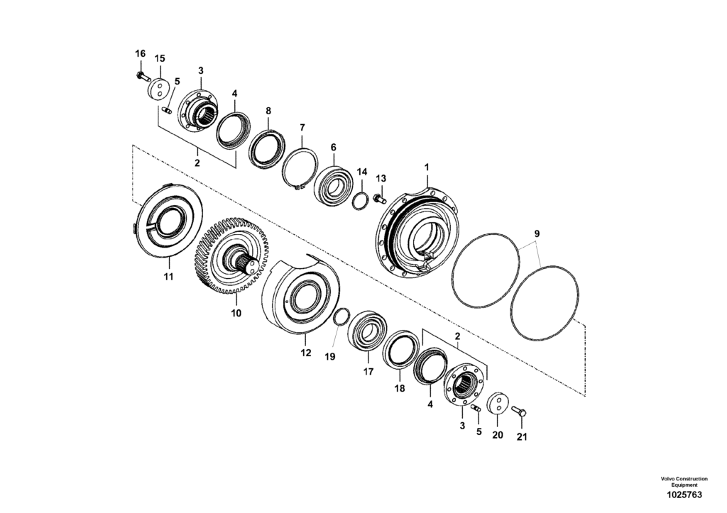 Output gear VOE8279320 EW145B Prime Volvo