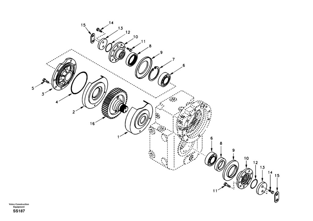 Output gear EW130 Volvo