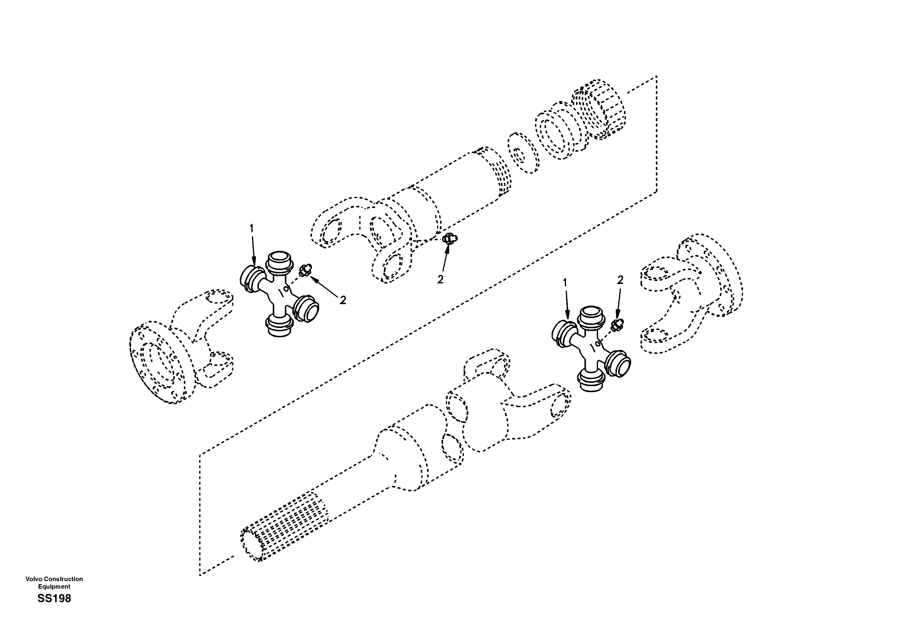 Propeller shaft front EW130 Volvo