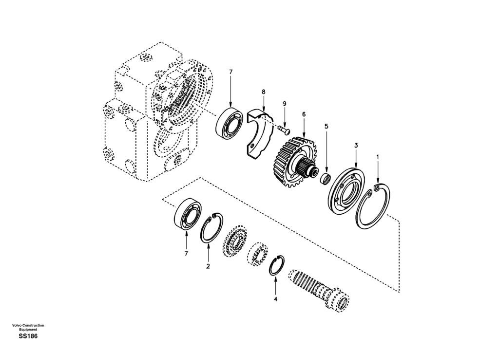 Spur gear drive EW130 Volvo