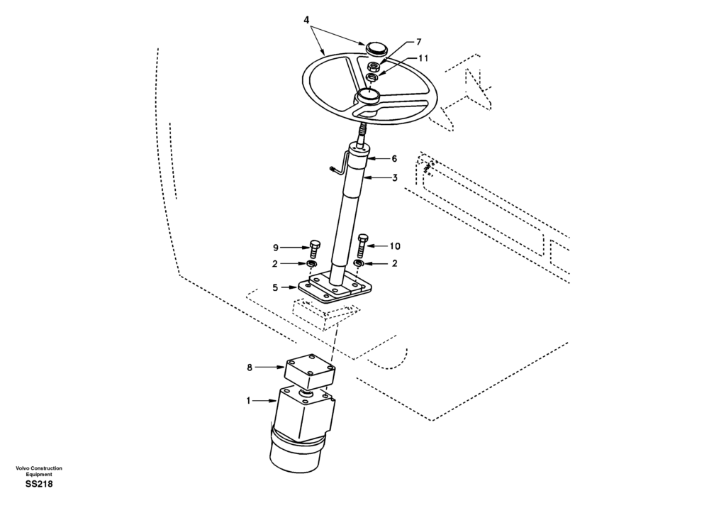 Steering wheel and column EW130 Volvo