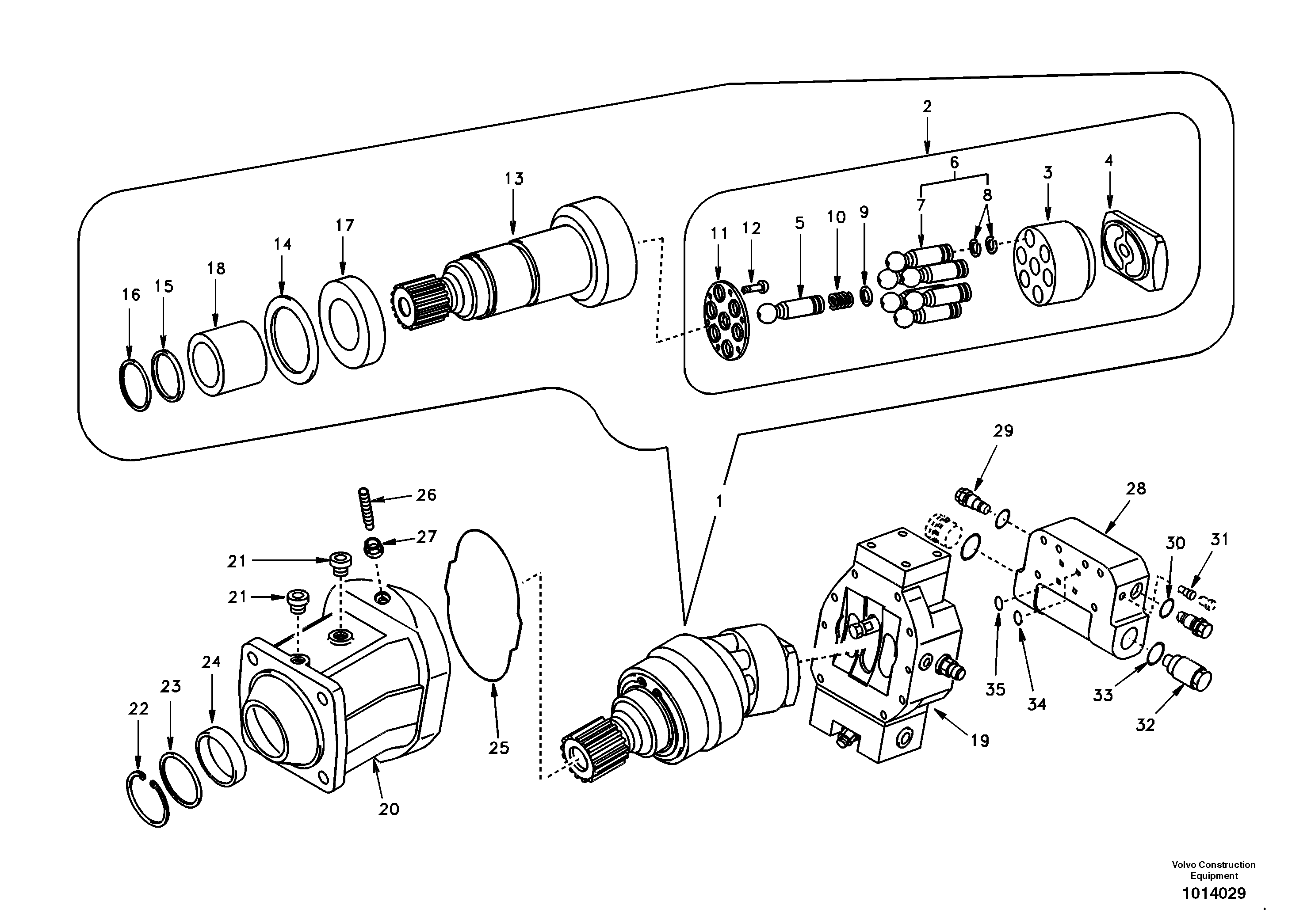 Travel motor EW130 Volvo