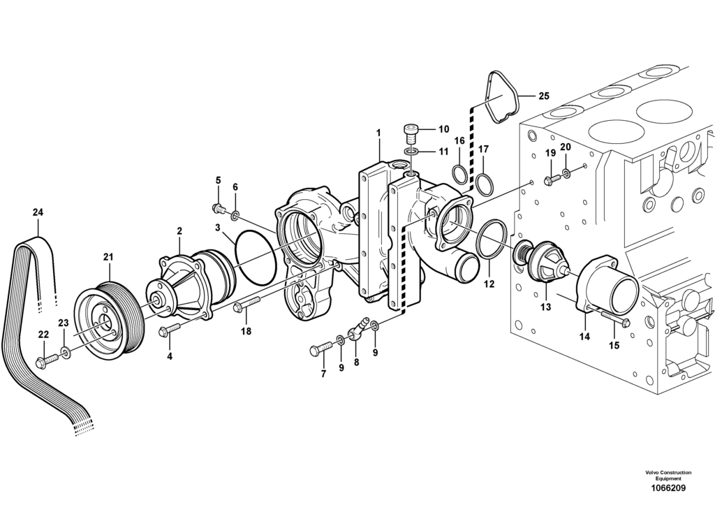 Water pump and thermostat housing EW145B