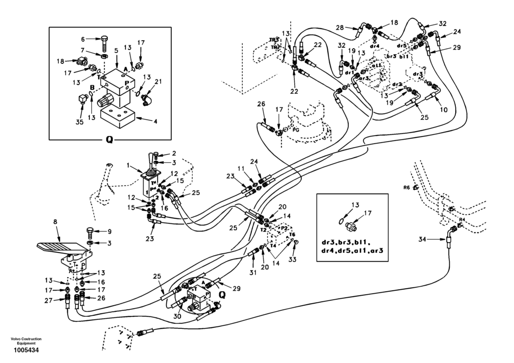 Control valve to remote control valve pedal