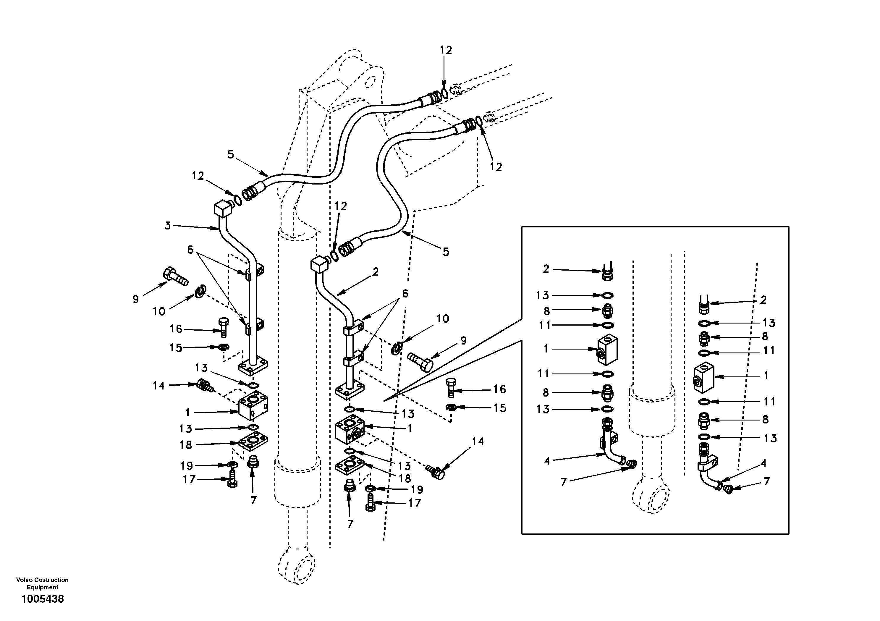 Hammer and shear for dipper arm