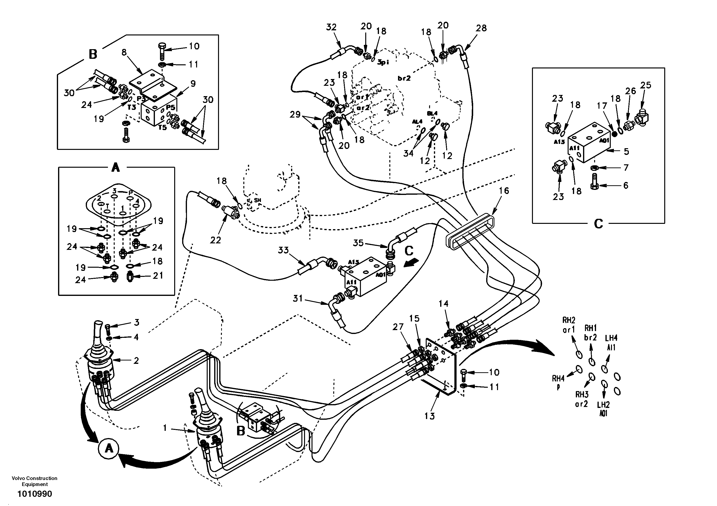 Control valve to remote control valve