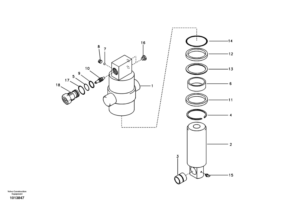 Axle locking cylinder VOE8279320 EW145B Prime