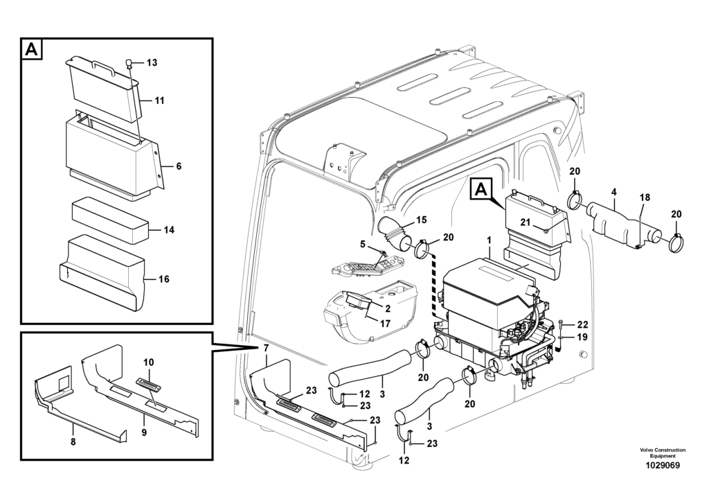 Cabin air duct and floor VOE8285918