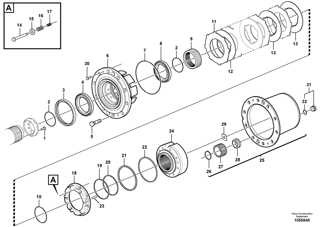 Rear axle Hub reduction VOE8279320 EW145B Prime