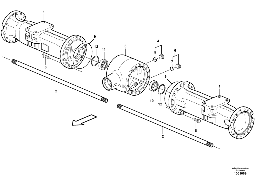 Rear axle casing VOE8279320 EW145B Prime