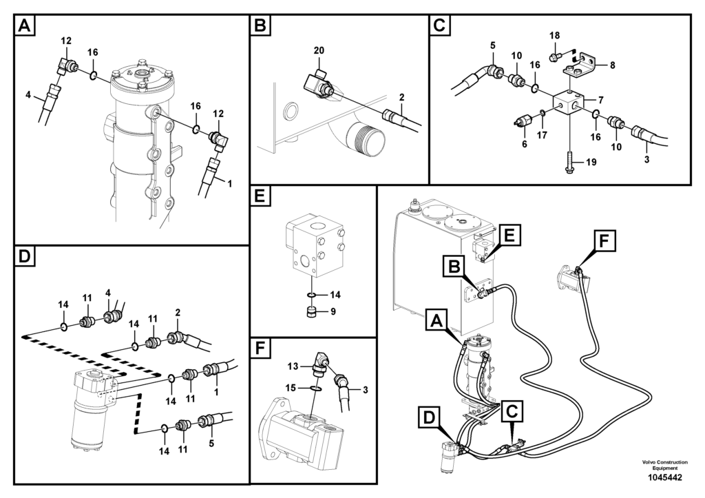 Steering line VOE8285789 EW145B Prime