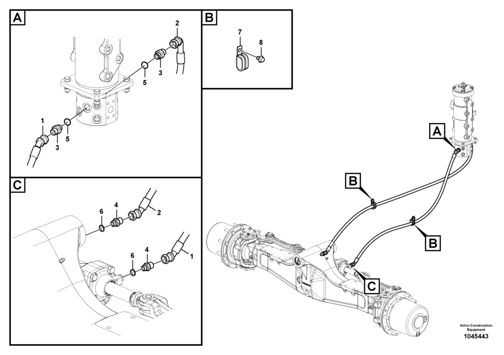 Steering line VOE8287683 EW145B Prime