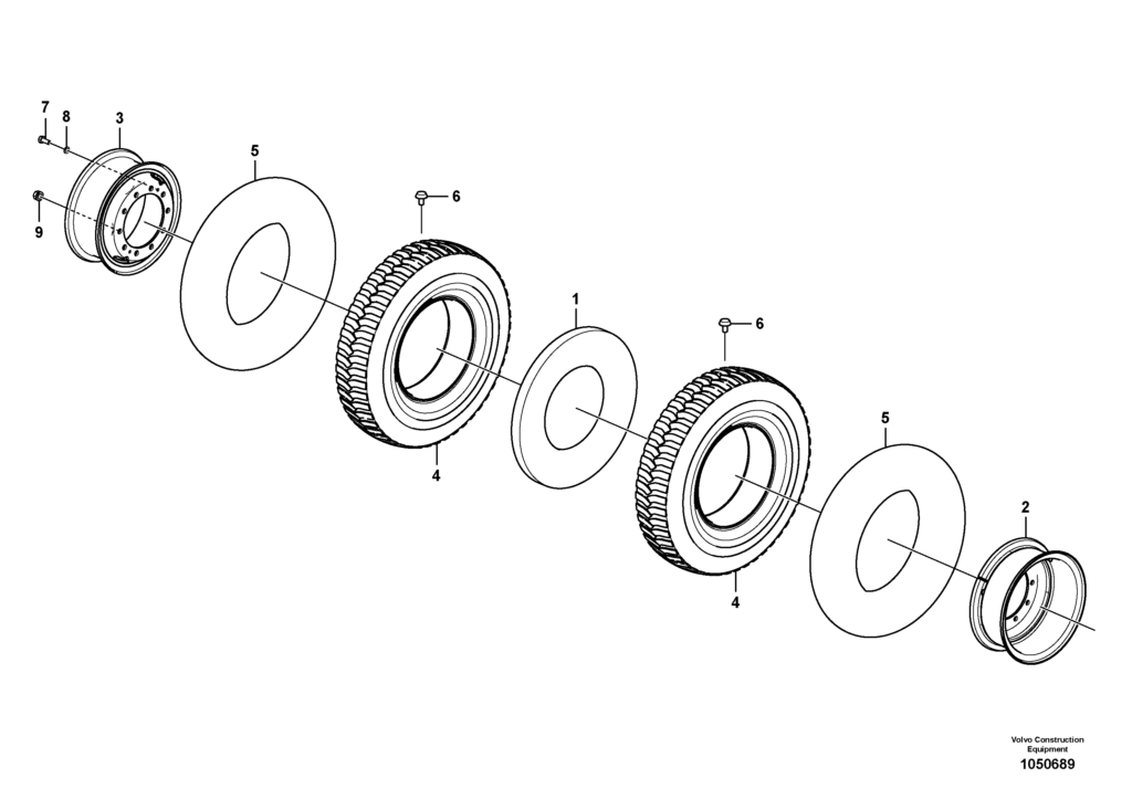 Wheel and tire VOE8287683 EW145B Prime