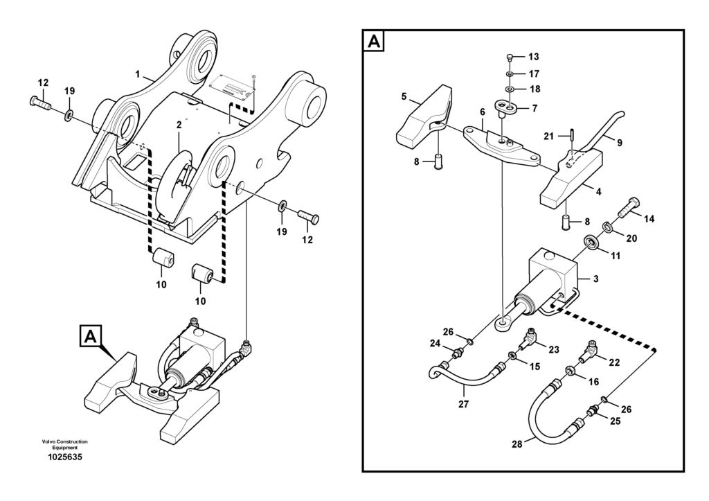 Attachment bracket quickfit VOE8289102 EW145B Prime