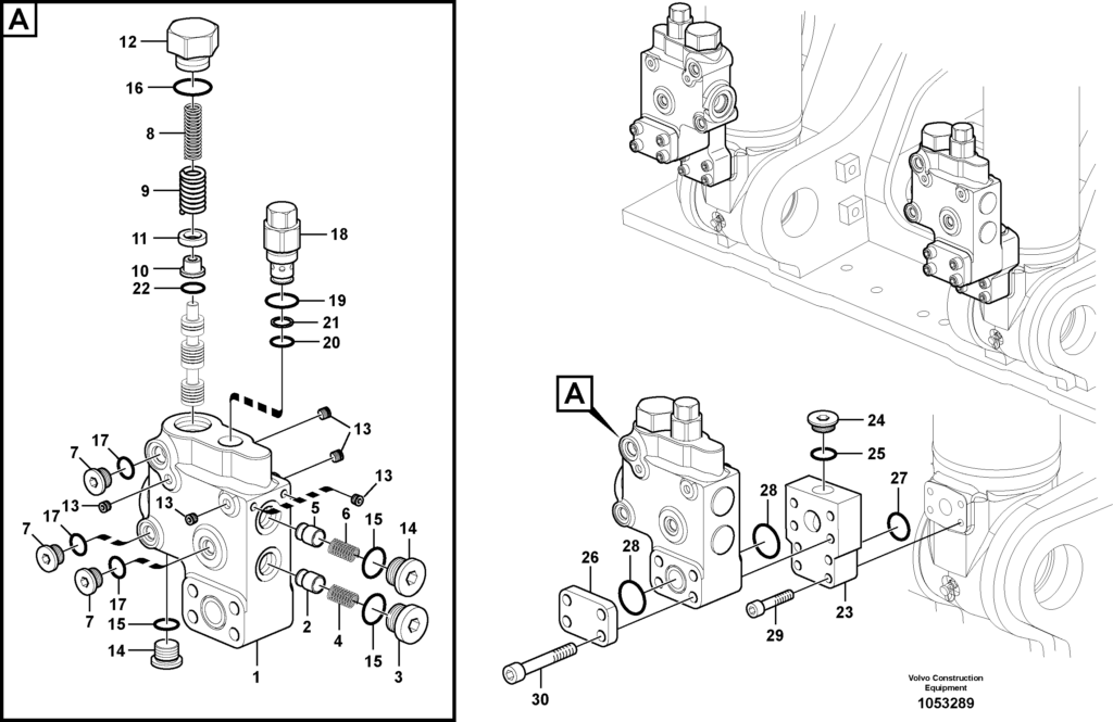 Boom rupture valve mount VOE8290469 EW145B Prime