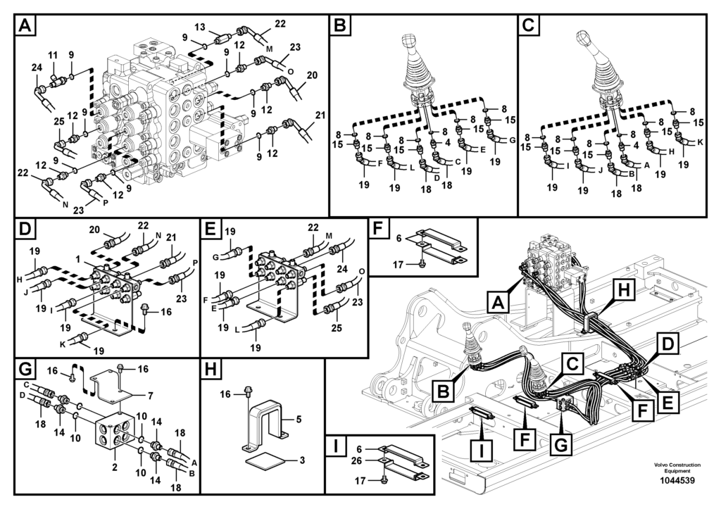 Control valve to remote control valve VOE8287683 EW145B Prime