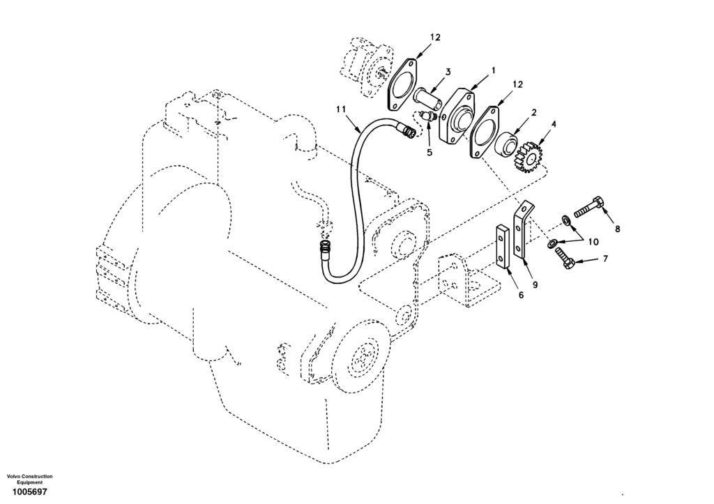 Pump drive power take-off DD18B001 EC210