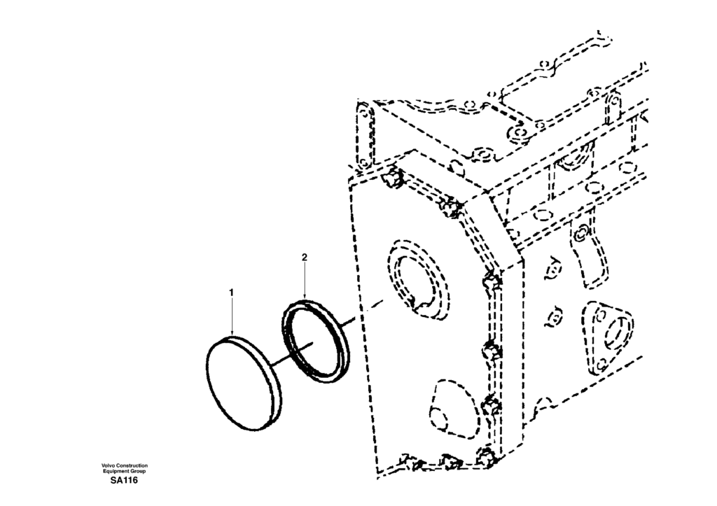 Tachometer drive cover DD04B001 EC210