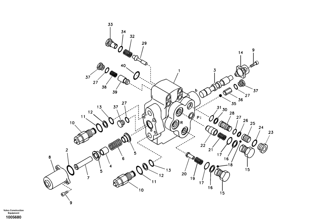 Adjustable boom control valve DD21B002 EC210