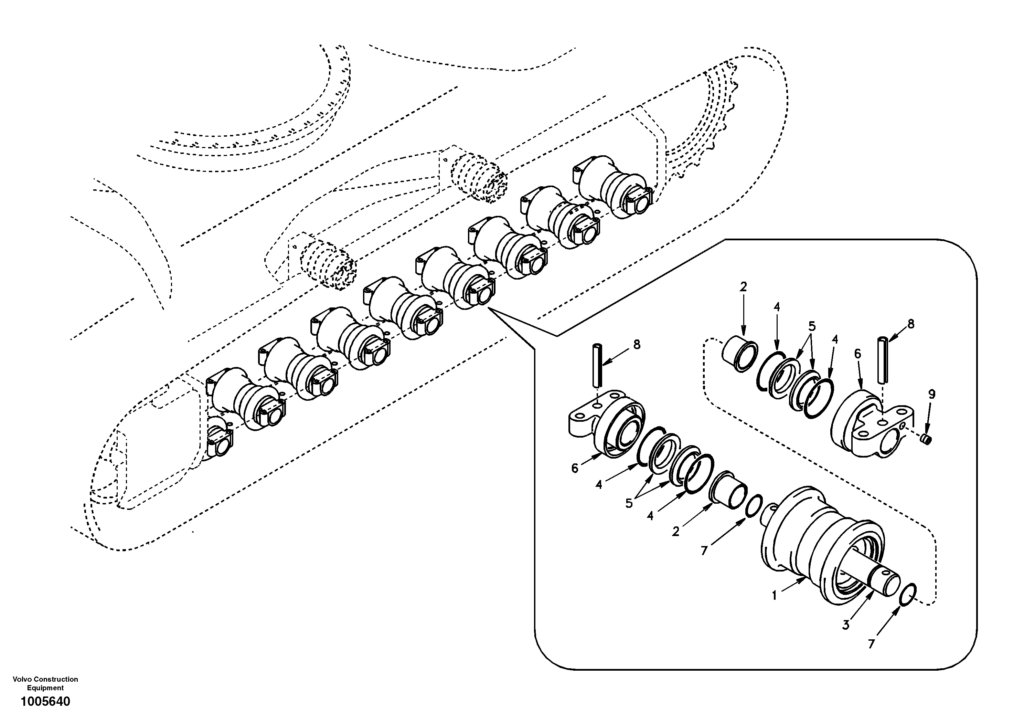 Bottom roller DD16E001 EC210