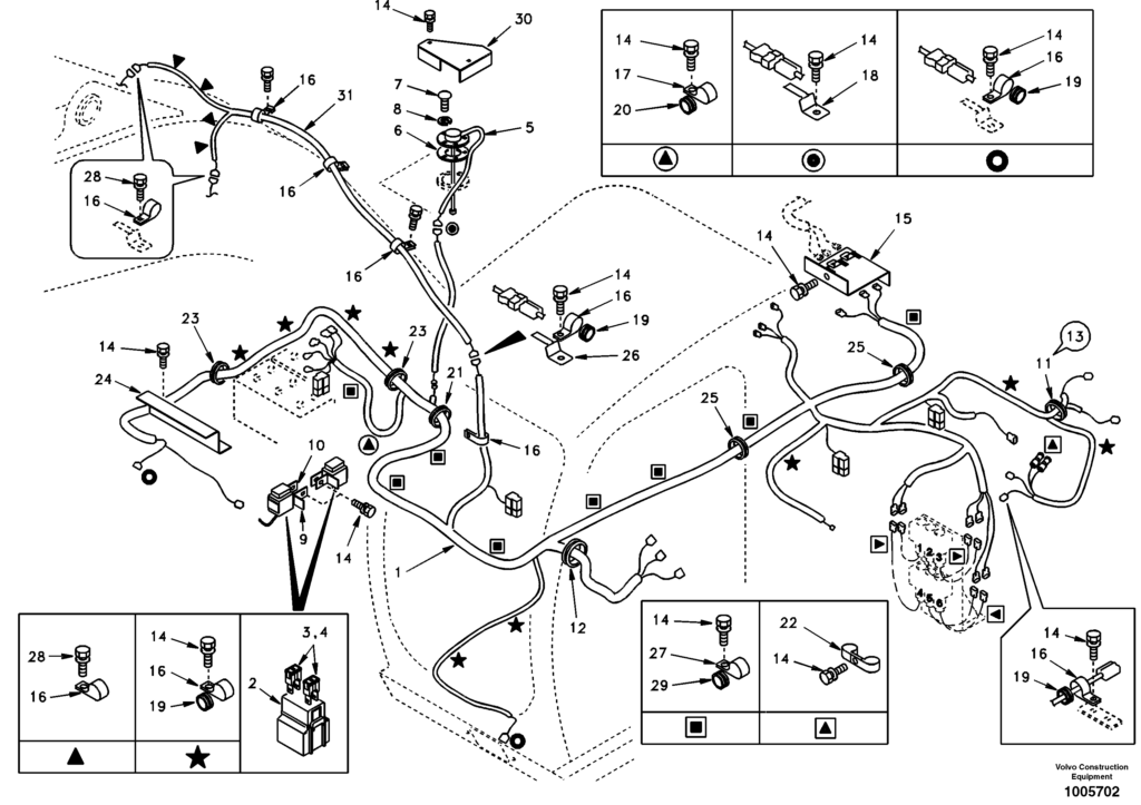 Cable and wire harness main EC210