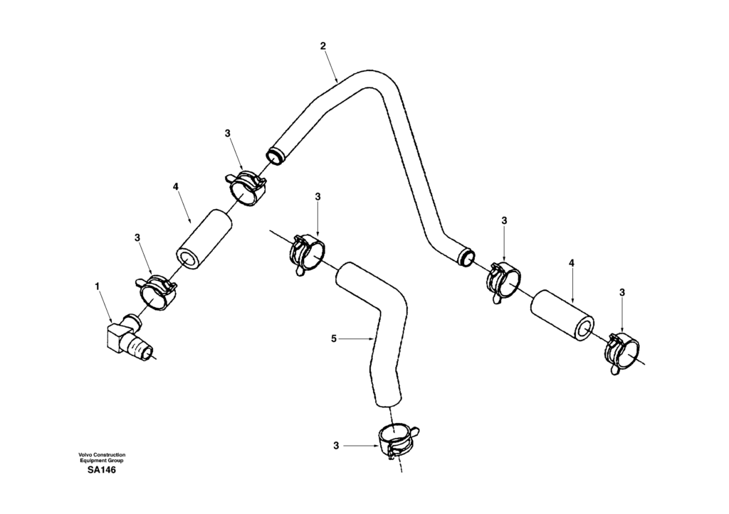 Charge air cooler plumbing DD04B001 EC210