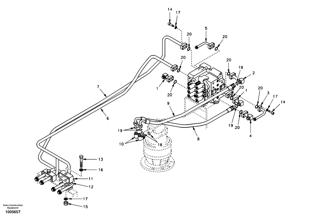 Control valve to boom and swing EC210