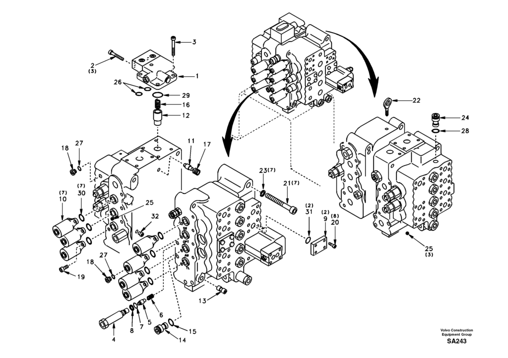 Control valve with fitting parts DD99D001 EC210