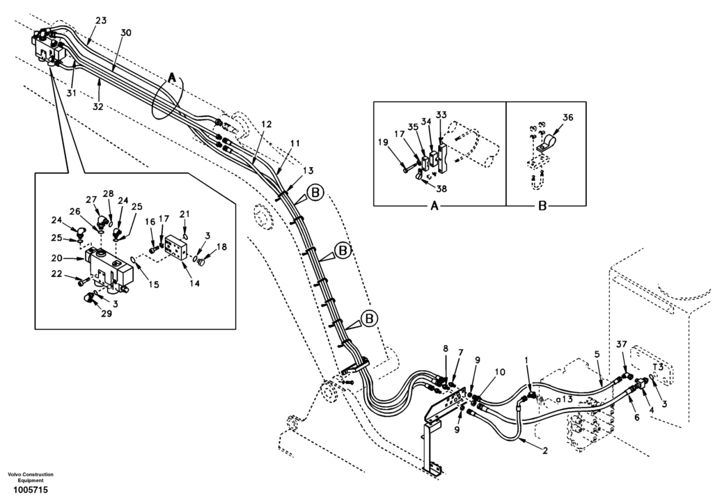 Dipper arm rupture DD21B001 EC210