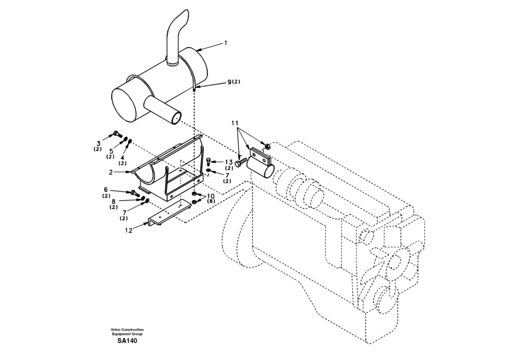 Exhaust system DD04E001 EC210