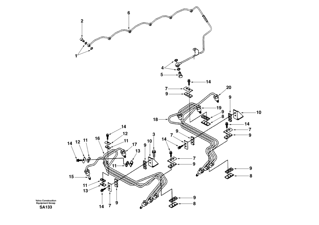 Fuel line fuel heater DD04D001 EC210