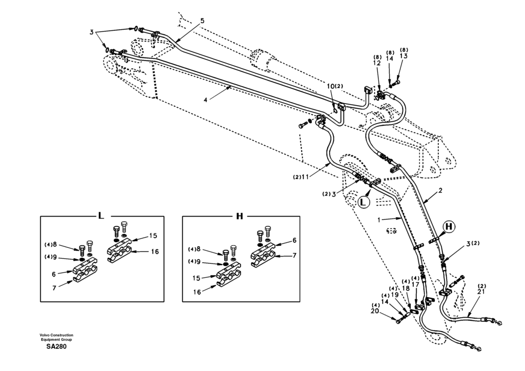 Hammer and shear for adjustable boom DD19D002 EC210