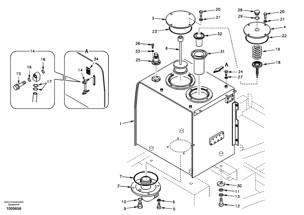 Hydraulic oil tank DD00A001 EC210