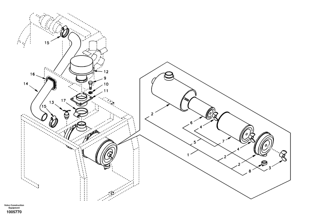 Inlet system pre-cleaner DD04F001 EC210