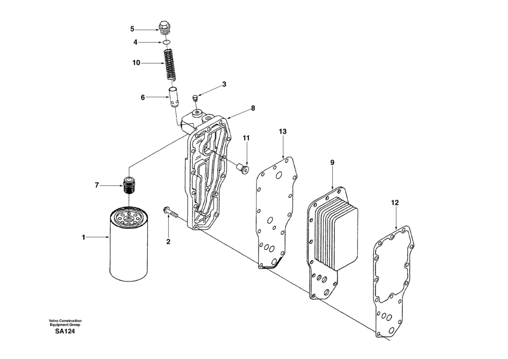 Oil cooler DD04B001 EC210